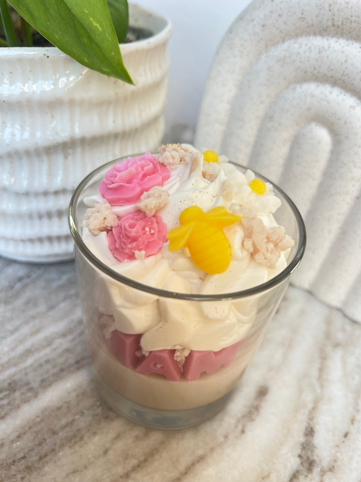 Muttertagskerze mit Jasmin&Patchouli Duft