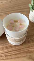 Rosenquarz Duftkerze