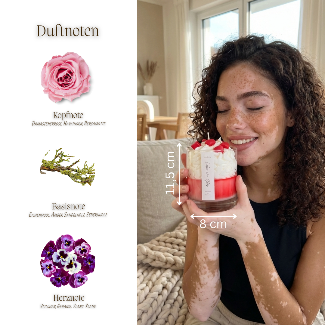 Dessertkerze Liebe im Glas