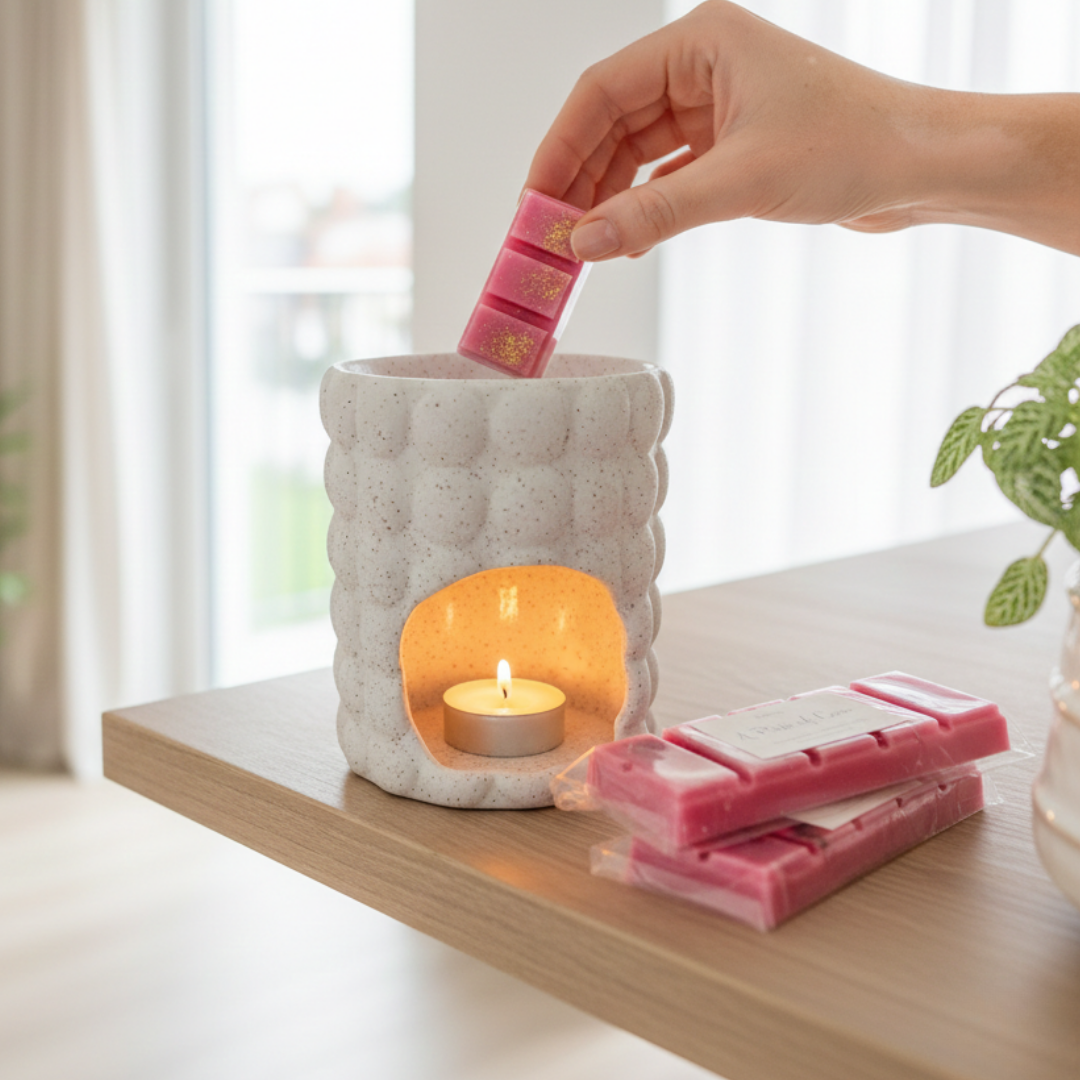 Geschenkset Duftlampe BUBBLY und Duftwachsriegel