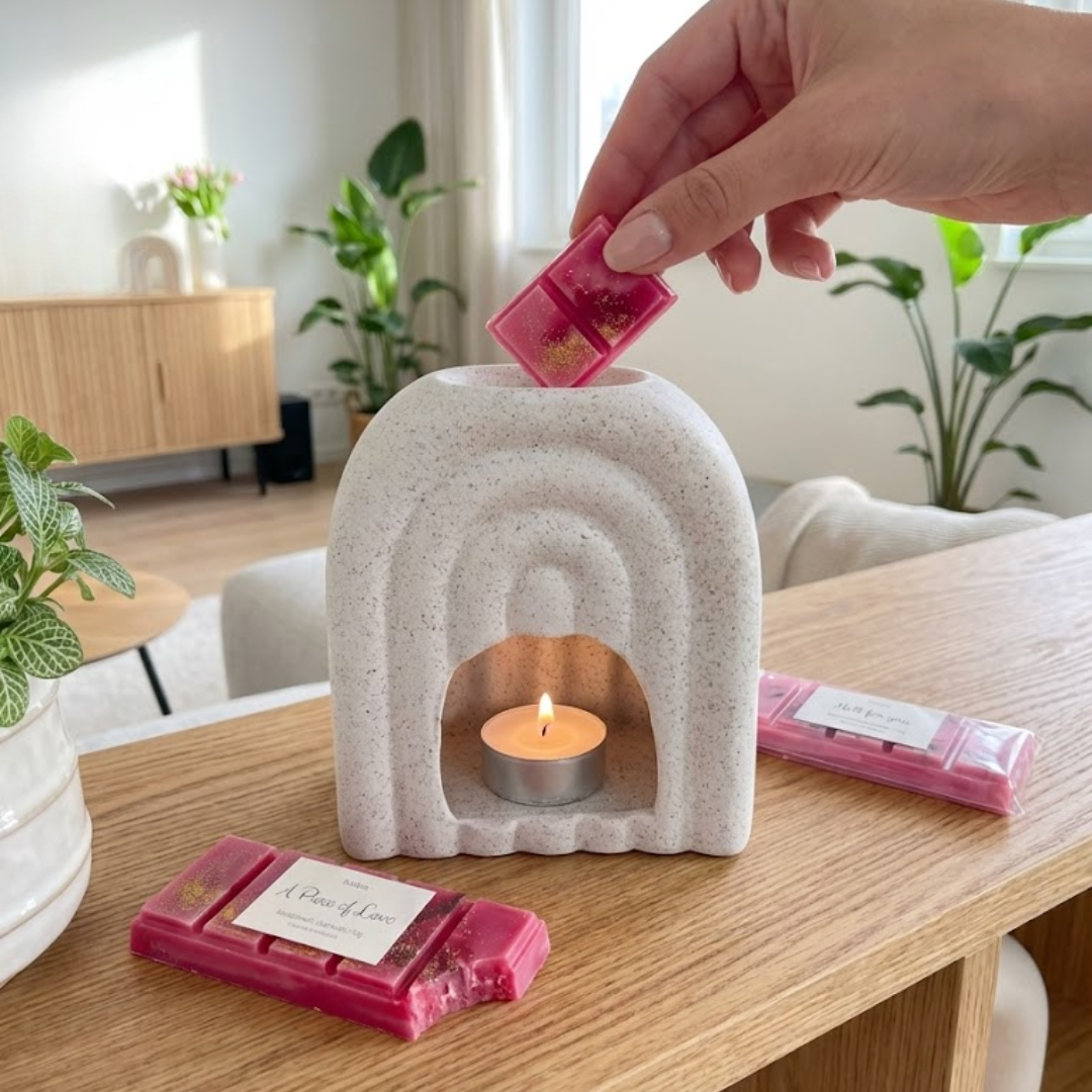 Geschenkset Duftlampe RAINBOW und Duftwachsriegel